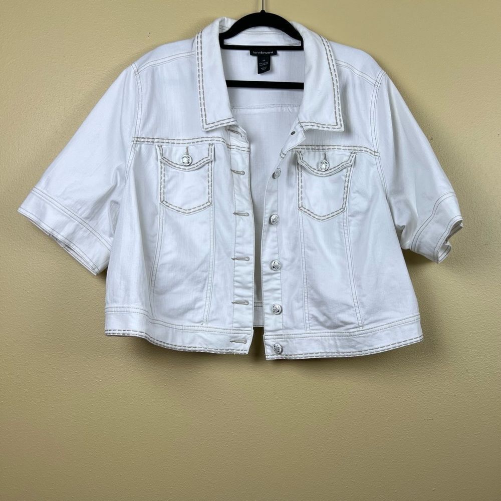 Lane Bryant Jacket Denim White Size 26